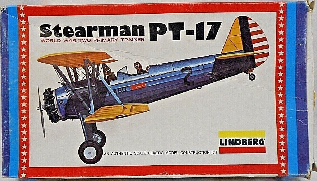 Lindberg 2313 1:48 Stearman PT-17 Military Plane Model Kit