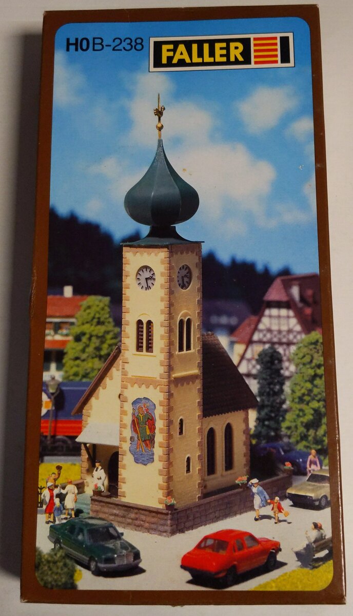 Faller B-238 HO Scale Church with Variation of Steeple Model Building Kit
