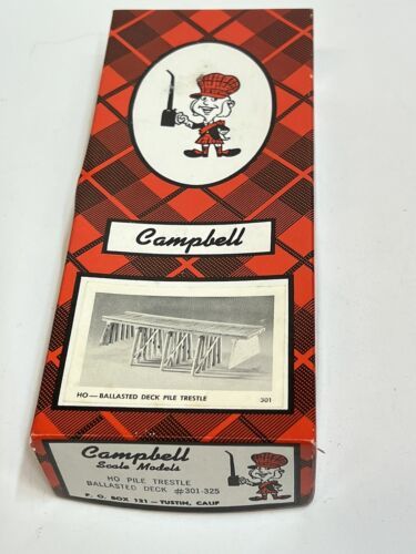 Campbell Scale Models 301-325 HO Pile Trestle Ballasted Deck Building Kit