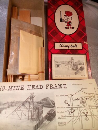 Campbell Scale Models 352-395 HO Scale Mine Head Frame Building Kit