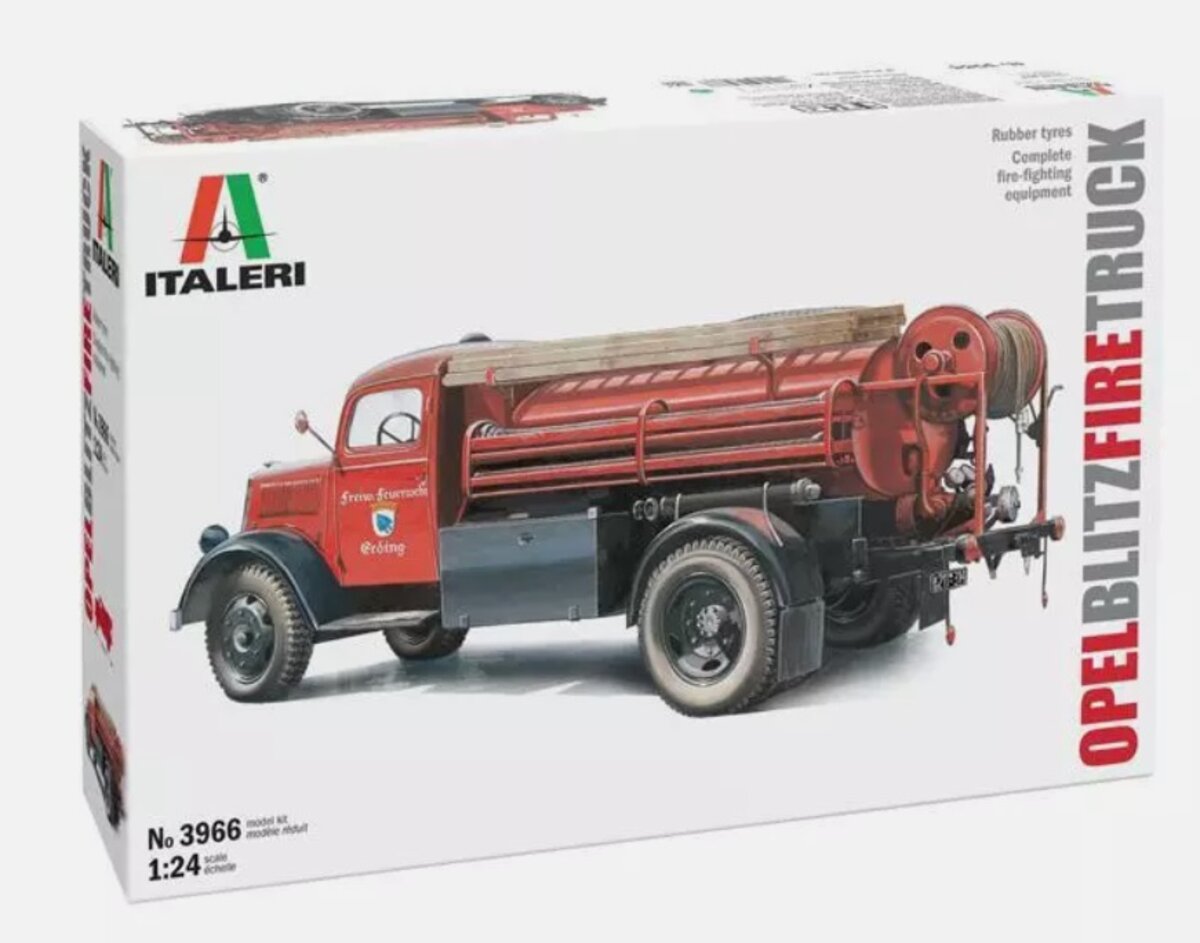 Italeri 3966 1:24 Scale Opel Blitz Fire Truck Plastic Model Kit