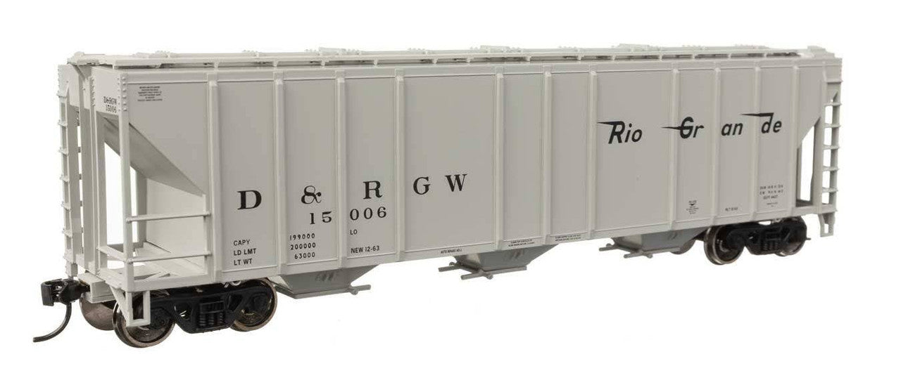 Walthers 910-49408 HO D&RGW 50' PS PS2-CD 4427 3-Bay Covered Hopper RTR #15006