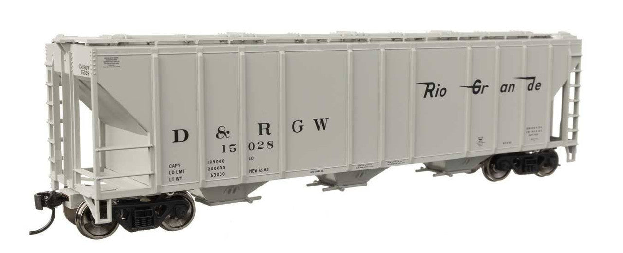 Walthers 910-49409 HO D&RGW 50' PS PS2-CD 4427 3-Bay Covered Hopper RTR #15028