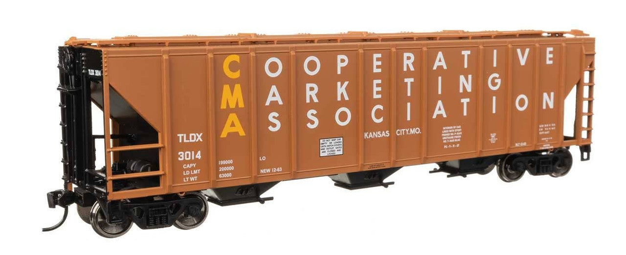 Walthers 910-49421 HO CMA 50' PS PS2-CD 4427 3-Bay Covered Hopper RTR TLDX #3014