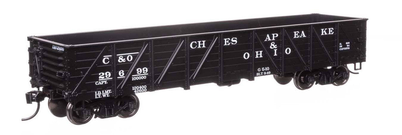 Walthers 910-56107 HO C&O 40' 50-Ton Drop Bottom Gondola Ready to Run #29699