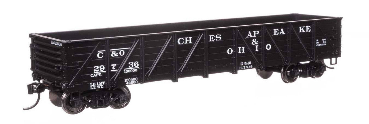 Walthers 910-56108 HO C&O 40' 50-Ton Drop Bottom Gondola Ready to Run #29736