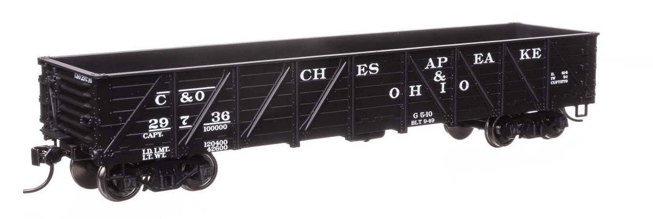 Walthers 910-56108 HO C&O 40' 50-Ton Drop Bottom Gondola Ready to Run #29736