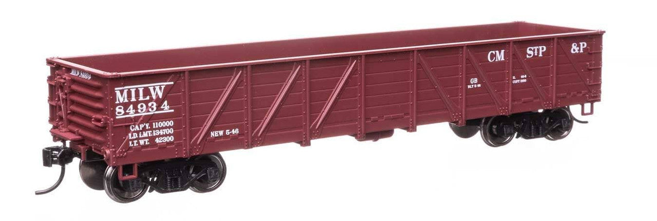 Walthers 910-56110 HO Milwaukee Road 40' 50-Ton Drop Bottom Gondola RTR #84934