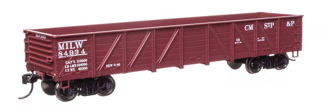 Walthers 910-56110 HO Milwaukee Road 40' 50-Ton Drop Bottom Gondola RTR #84934