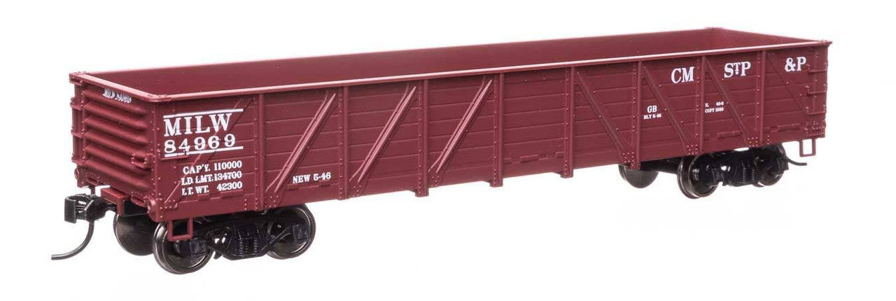 Walthers 910-56112 HO Milwaukee Road 40' 50-Ton Drop Bottom Gondola RTR #84969