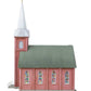Walthers 933-3858 N 4-7/8 x 2-3/4 x 6-7/16" Brick Church Building Kit