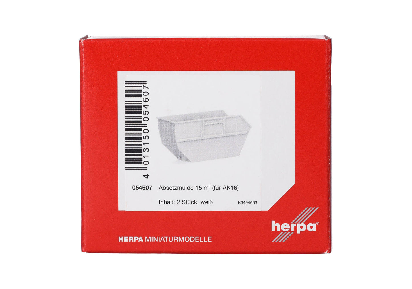 Herpa 054607 1:87 White AK16 Skip Tray 15m³ (Pack of 2)