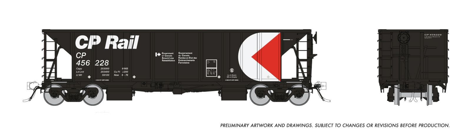 Rapido Trains 158016A HO CP Rail Branchline NSC Ballast Car Single Car #2
