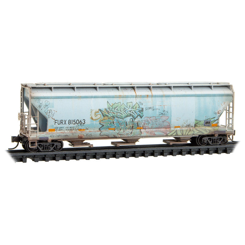 Micro-Trains 98305083 N First Union Rail Leasing 3-Bay Covered Hopper (Set of 3)