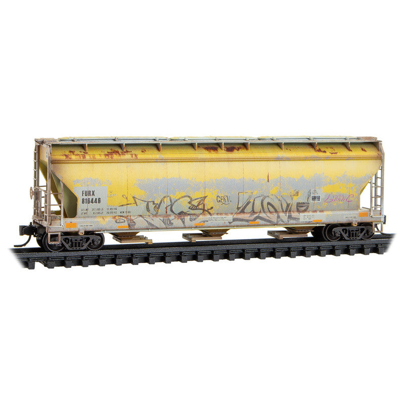 Micro-Trains 98305083 N First Union Rail Leasing 3-Bay Covered Hopper (Set of 3)