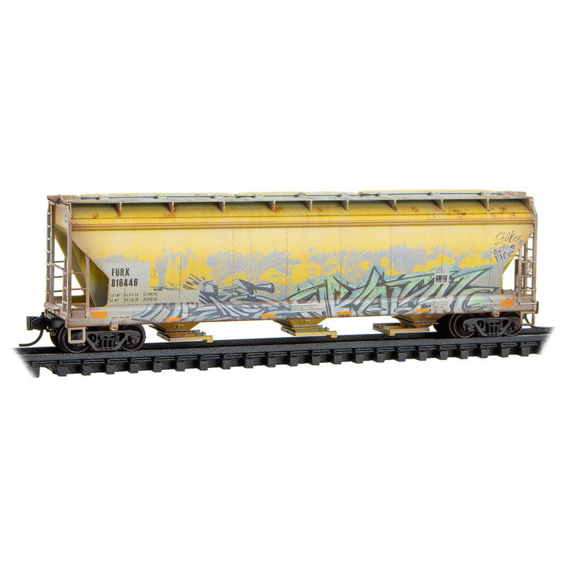 Micro-Trains 98305083 N First Union Rail Leasing 3-Bay Covered Hopper (Set of 3)