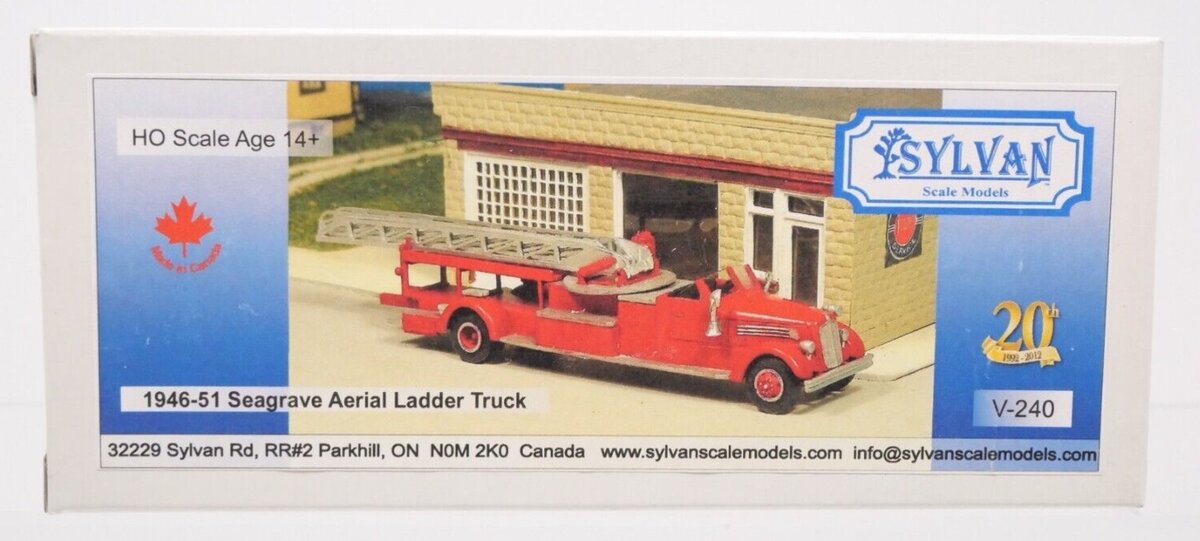 Sylvan Scale Models V-240 HO 1946-51 Seagrave Aerial Ladder Fire Truck Kit