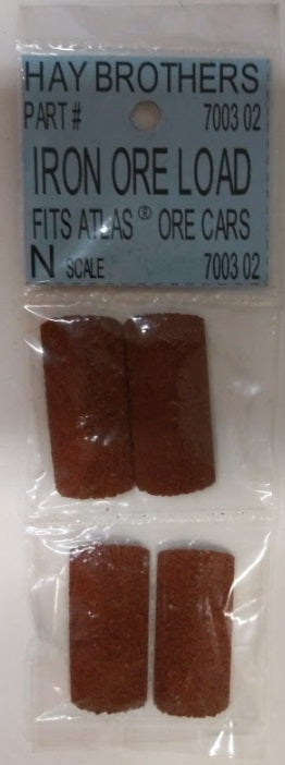 Haybros 7003 02 N Scale Red Iron Ore Load Fits Atlas Ore Cars (Pack of 4)