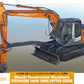Hasegawa 66111 1:35 Excavator Zaxis 135US Cutter Heads Plastic Model Kit