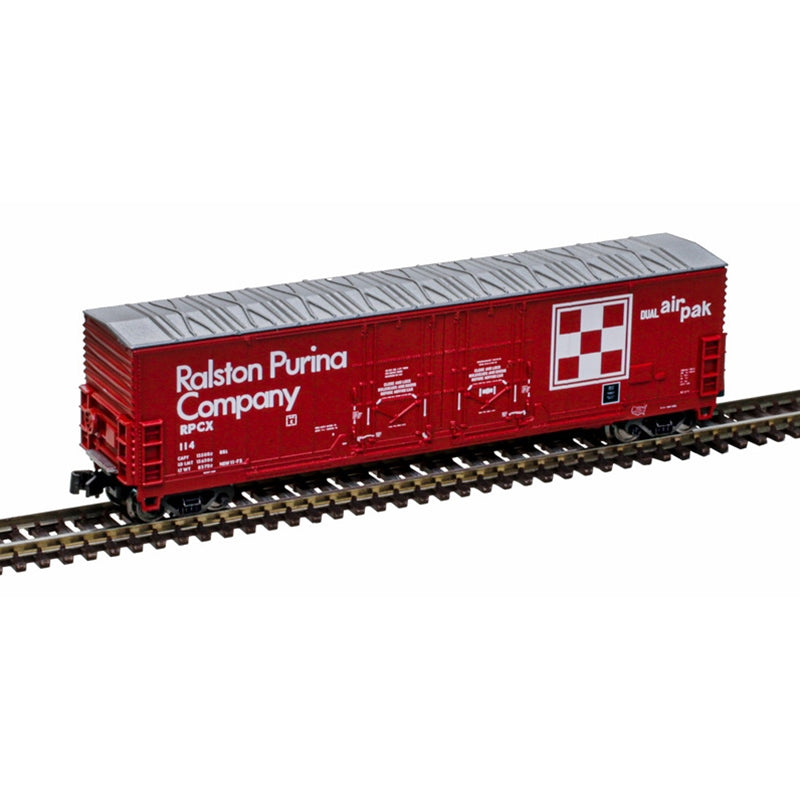 Atlas 75000021 Z Ralston Purina 53' Evans Double Plug Door Boxcar #114