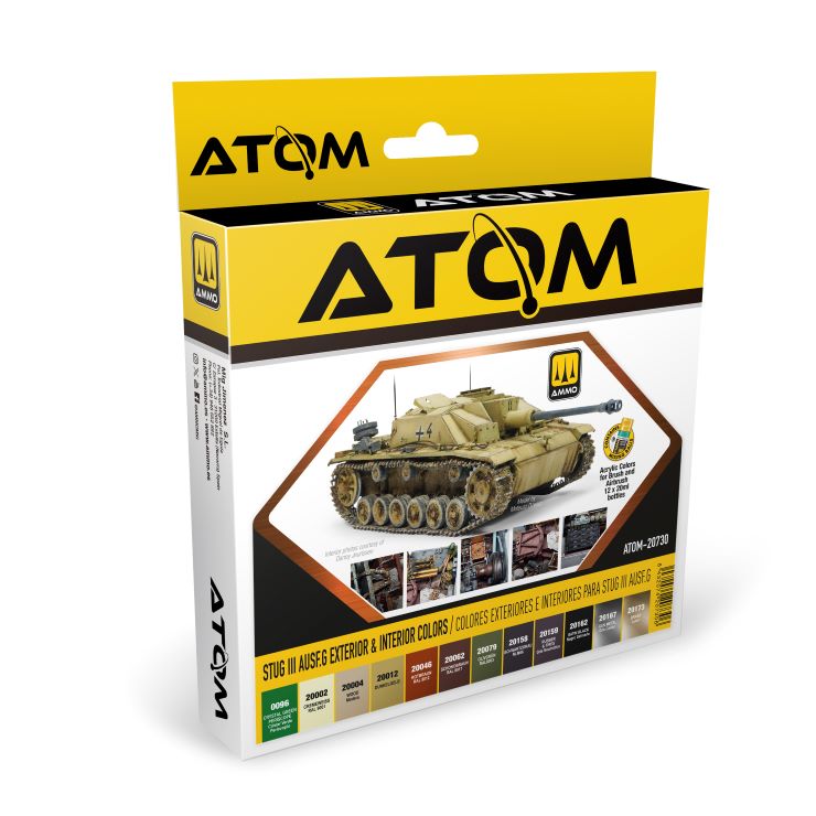 Mig Jimenez 20730 Atom: StuG III Ausf G Exterior & Interior Acrylic Paints