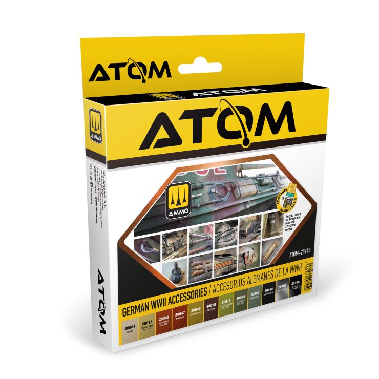 Mig Jimenez 20745 Atom: German WWII Accessories Acrylic Paints (Set of 12)