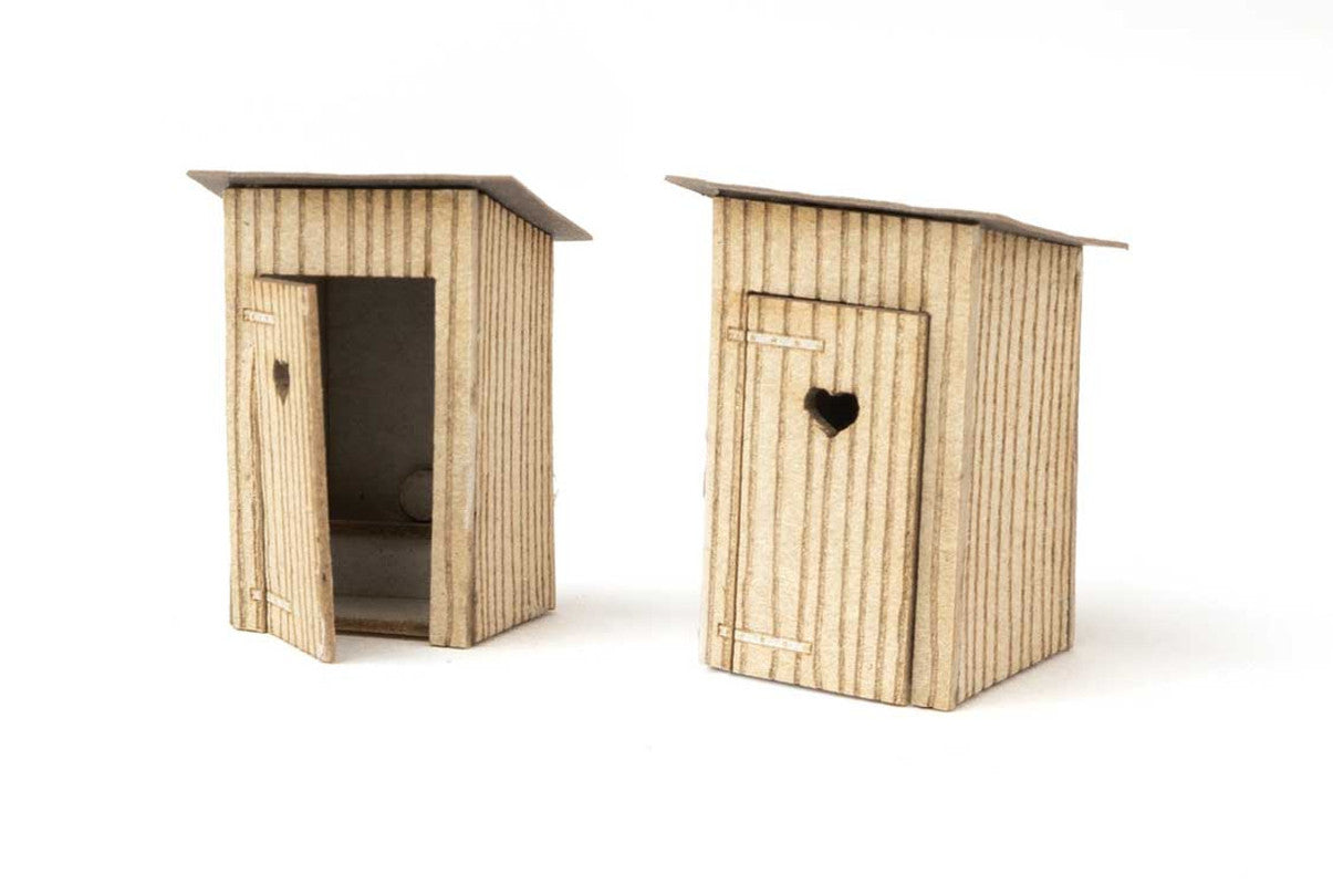 Walthers 949-4112 HO Outhouse Laser-Cut Wood Kit (Pack of 2)