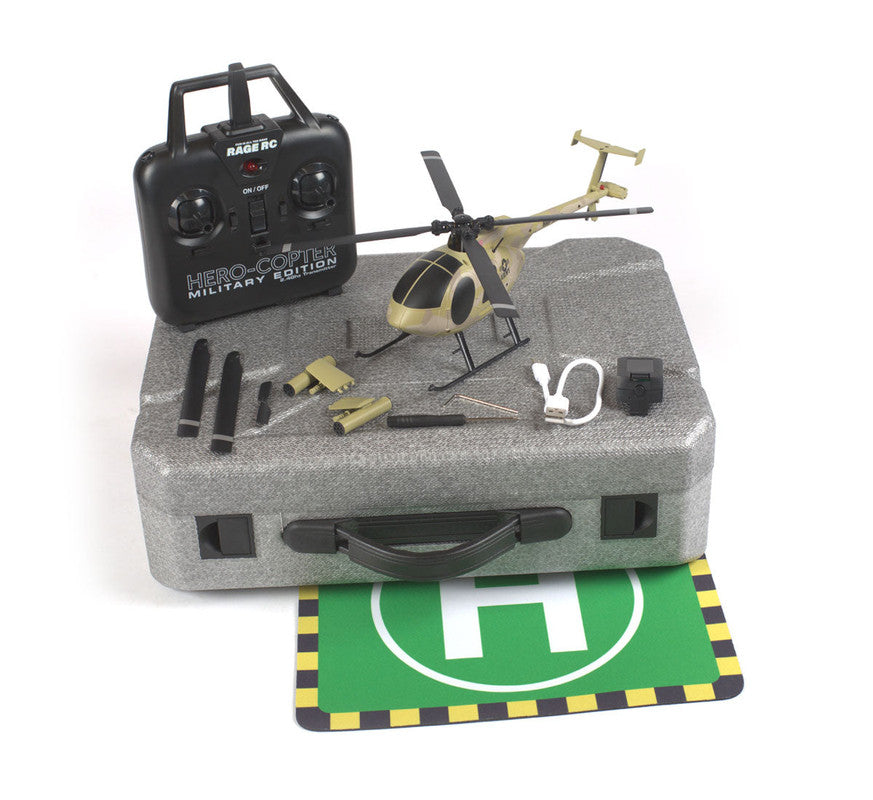 Rage R/C 6100 Hero-Copter Military Army 4-Blade RTF Heli