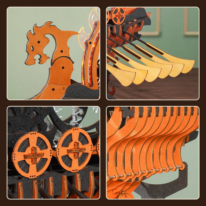 Robotime LK802 ROKR Viking Dragon Ship Mechanical 3D Wooden Puzzle