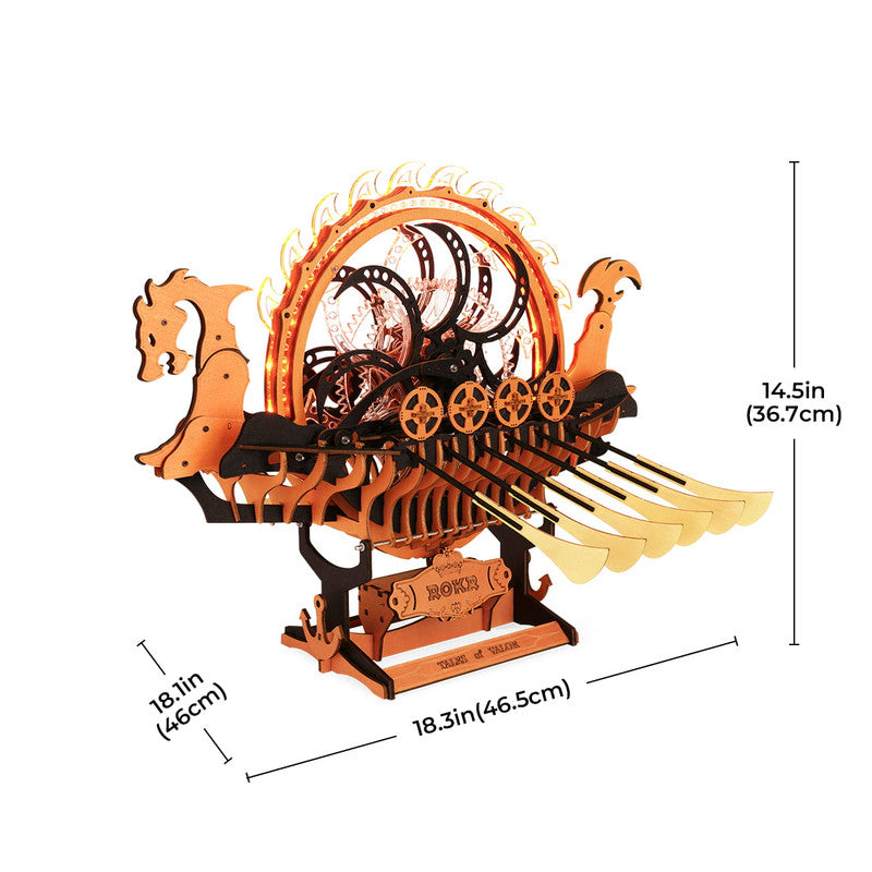Robotime LK802 ROKR Viking Dragon Ship Mechanical 3D Wooden Puzzle