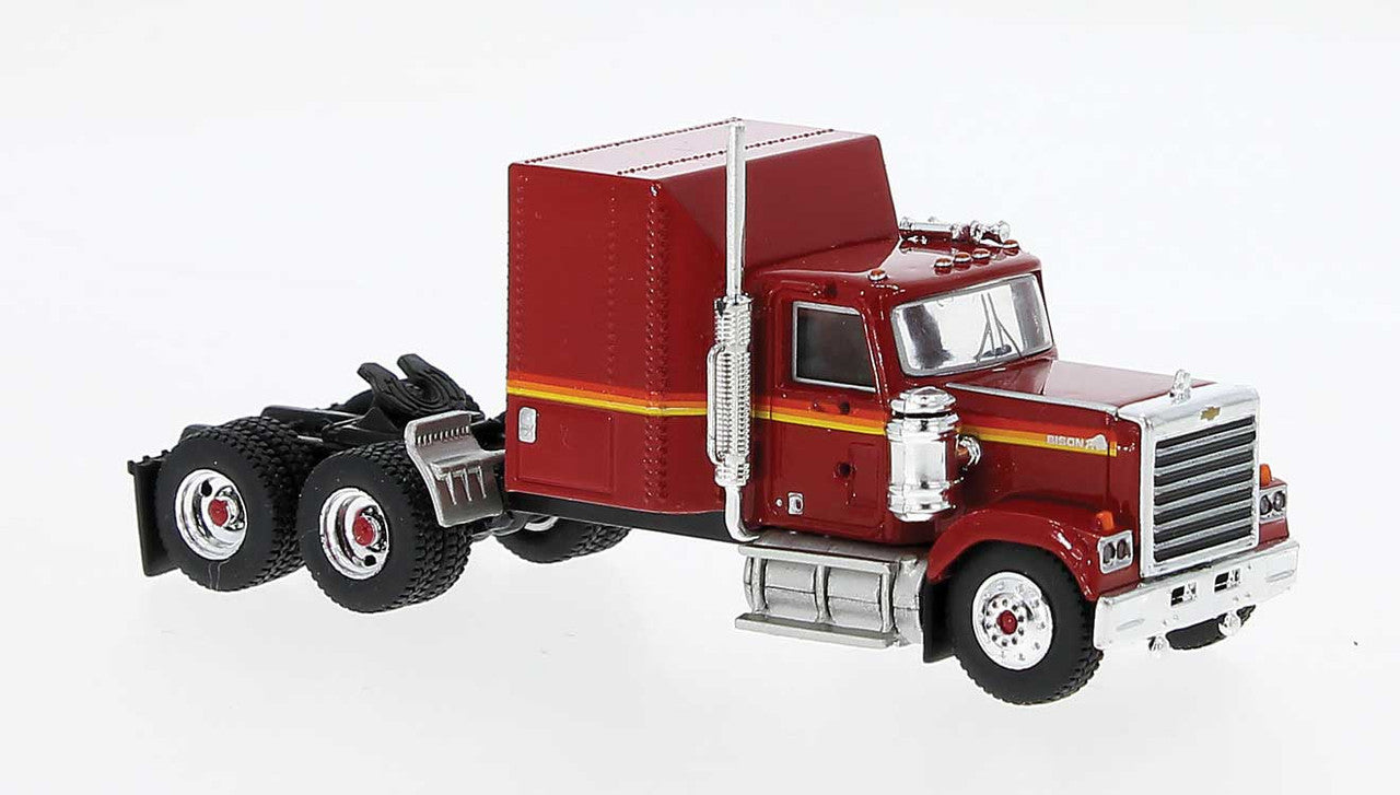 Brekina Automodelle 85784 HO Red/Yellow Chevrolet Bison Semi Tractor Only