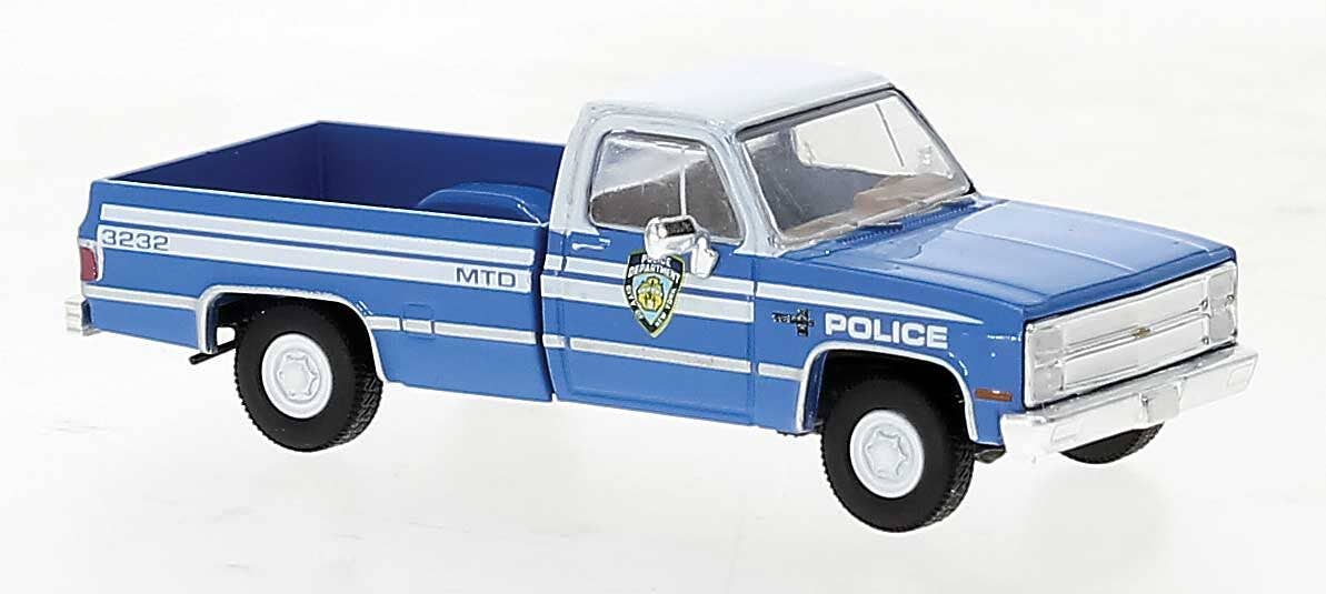 Brekina Automodelle 19654 HO NYPD 1981 GMC Sierra Grande C10 Pickup Truck