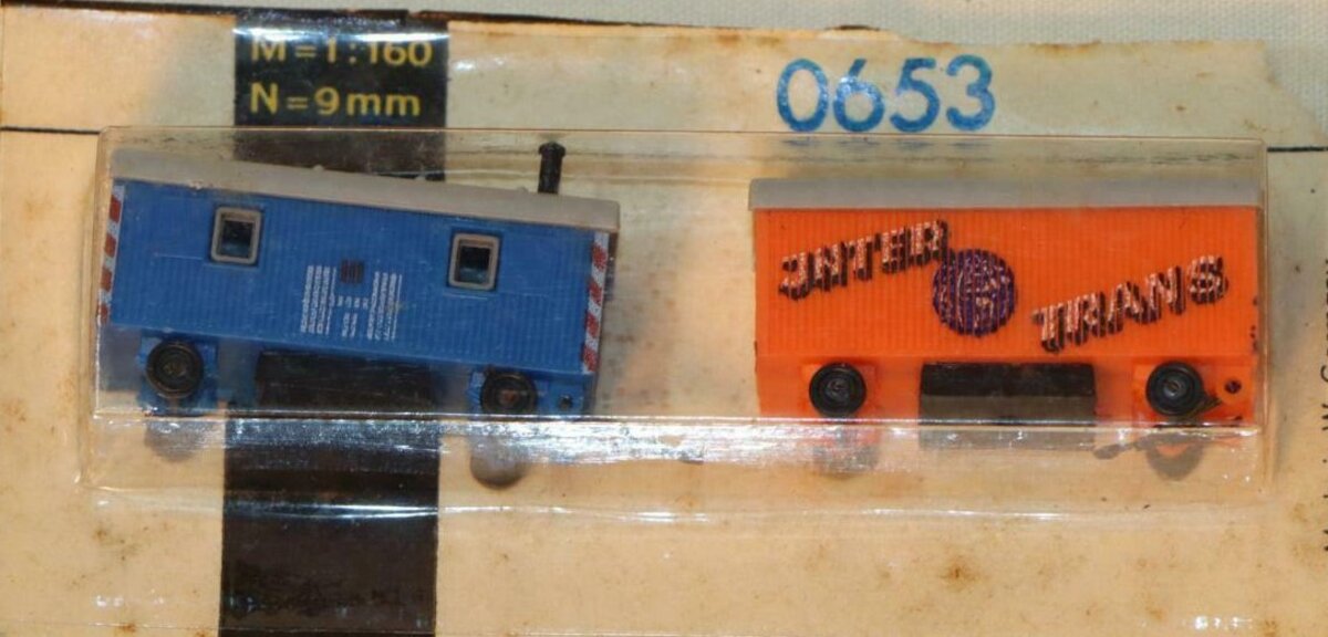 Arnold Rapido 0653 1:160 Inter Trans Blue & Orange Freight Car Set