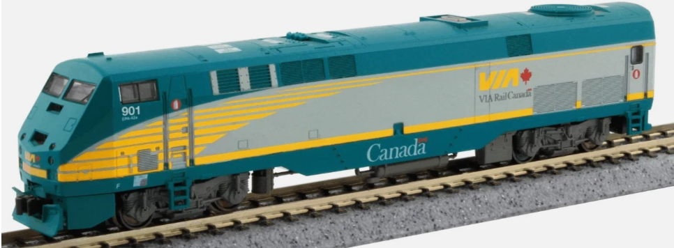 Kato 176-6042-S N VIA Rail GE P42 Genesis Diesel Locomotive w/ DCC + Sound #901