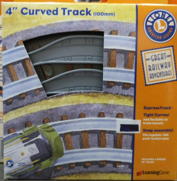 Lionel 92722 Learning Curve 4" Curved Track 100 mm Express Track (Pack of 4)