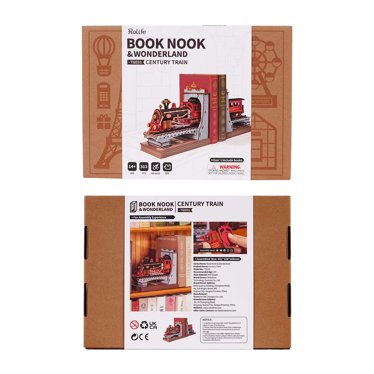 Robotime TGE01 Rolife Century Train DIY Book Nook