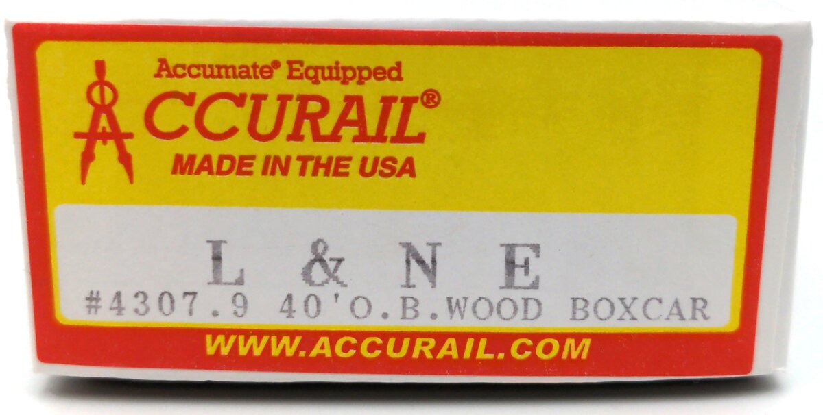 Accurail 4307.9 HO Lehigh & New England 40' Outside Braced Wood Boxcar Kit