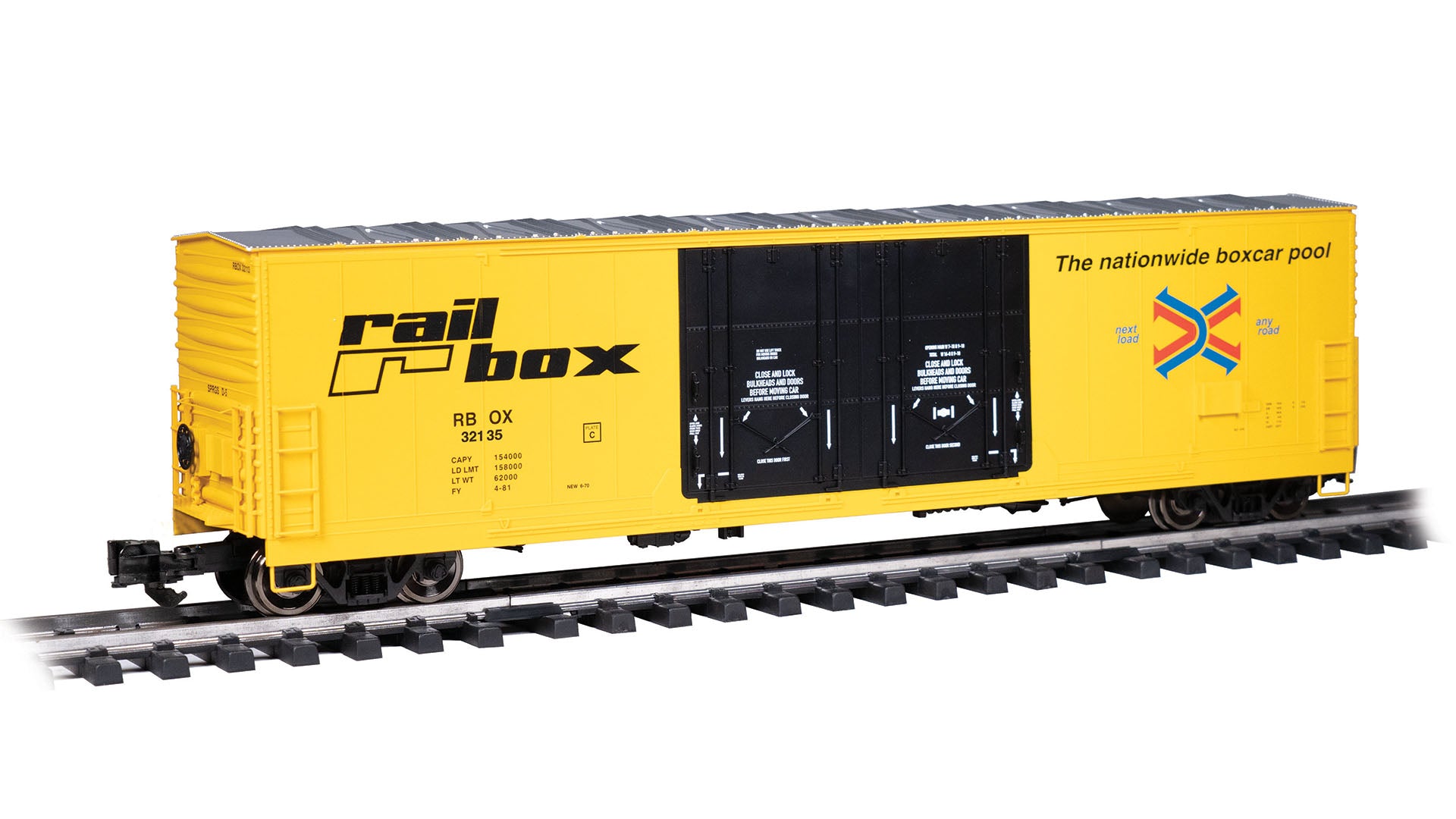 Bachmann 93573 G Railbox Ready to Run Evans 53' Double-Plug-Door Boxcar #32135