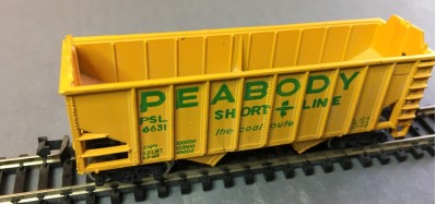 Life Like S785A N Scale Peabody Short Line 2 Bay Arch End Open Hopper PSL #6631