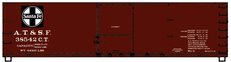 Accurail 81781 HO Santa Fe 40' Double Sheath Wood Boxcar