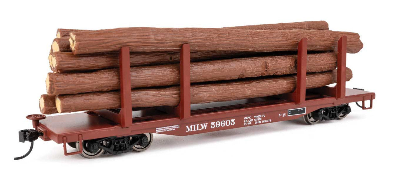 Walthers 910-50906 HO Milwaukee Ready to Run 45' Logging Flatcar #59634