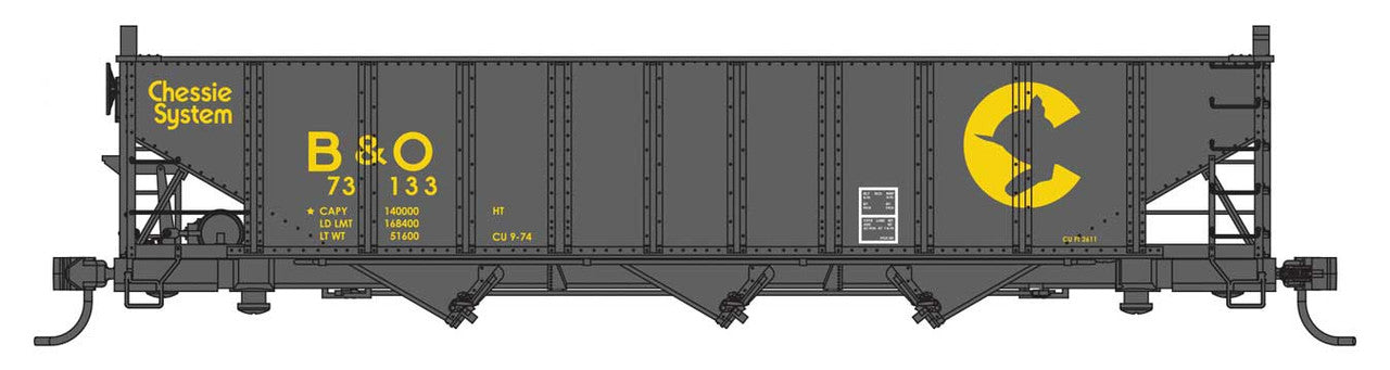 Walthers 910-56704 HO Baltimore & Ohio 70-Ton AAR 3-Bay Open Hopper #76456