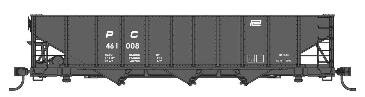 Walthers 910-56721 HO Penn Central 70-Ton AAR 3-Bay Open Hopper #461008