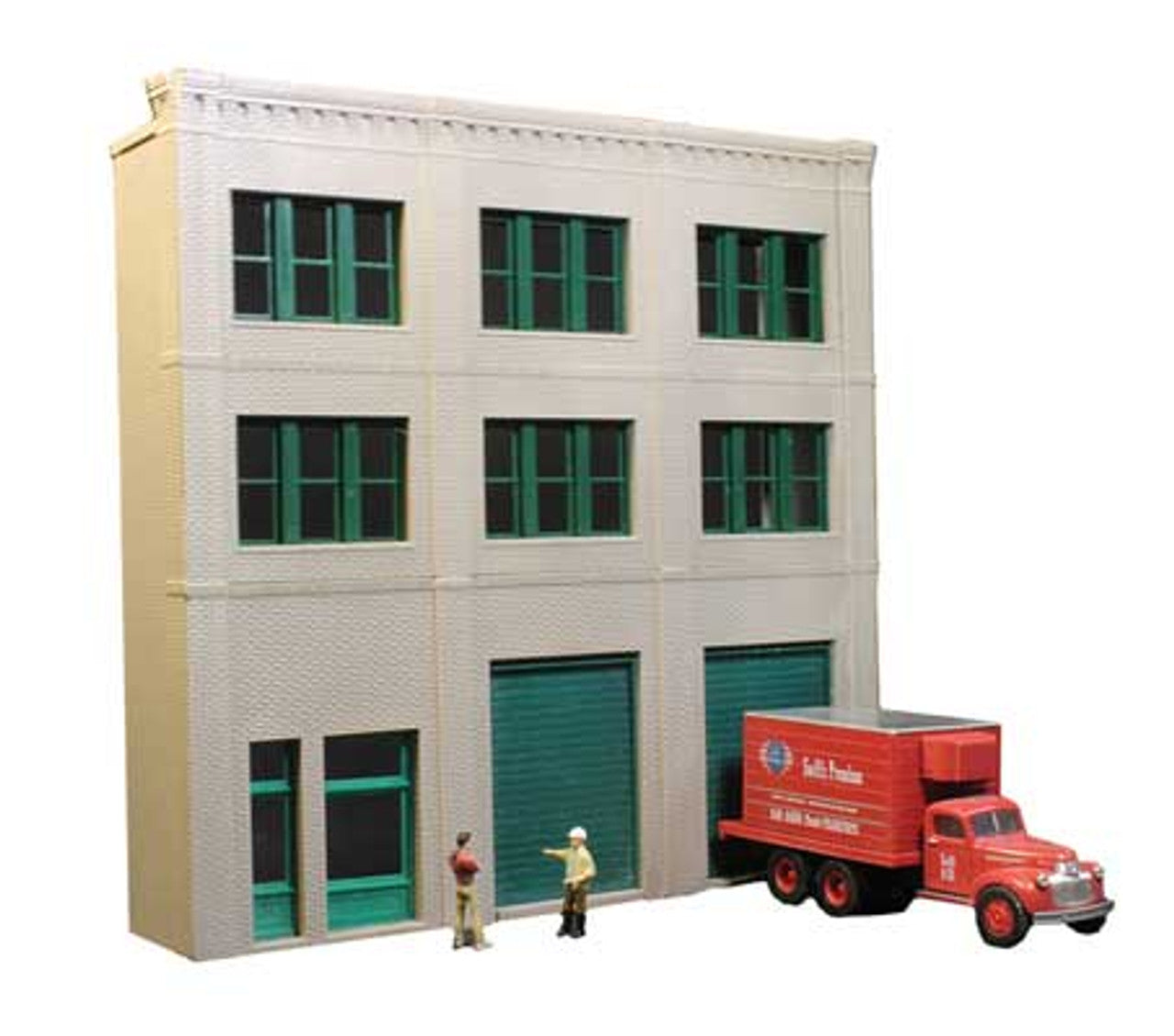 Lunde Studios QBHOMP2 HO 3-Story Wall w/Doors & Entry Background Building Kit