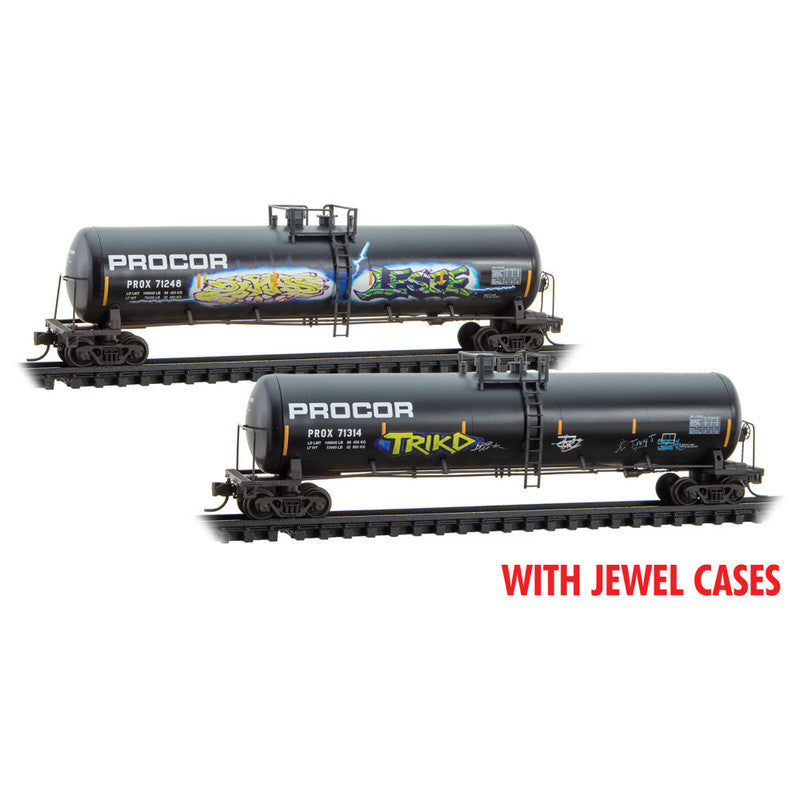 Micro-Trains 98305086 N Procor Weathered Tank Car (Set of 2)