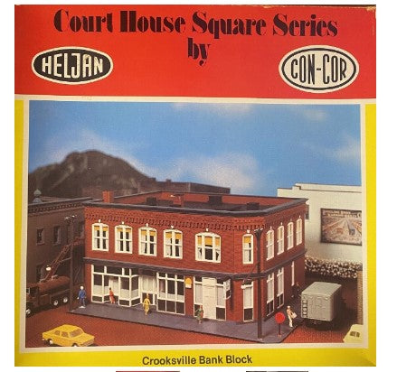 Con-Cor 902 HO Court House Square Series Crooksville Bank Block Building Kit
