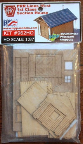 Mountaineer Precision Products 962HO PRR Lines West 1st Class Section House Kit