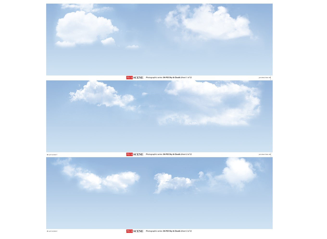 Peco SKP-03 Sky & Clouds Photographic Backscene