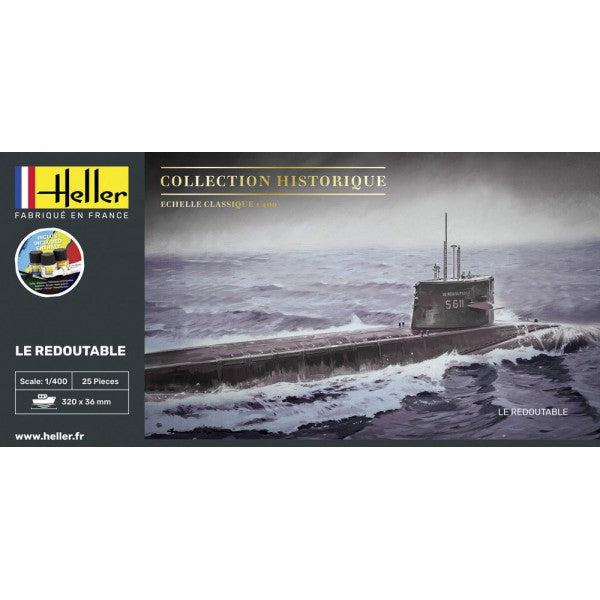 Heller 57075 1:400 Le Redoubtable French Submarine Starter Plastic Model Kit