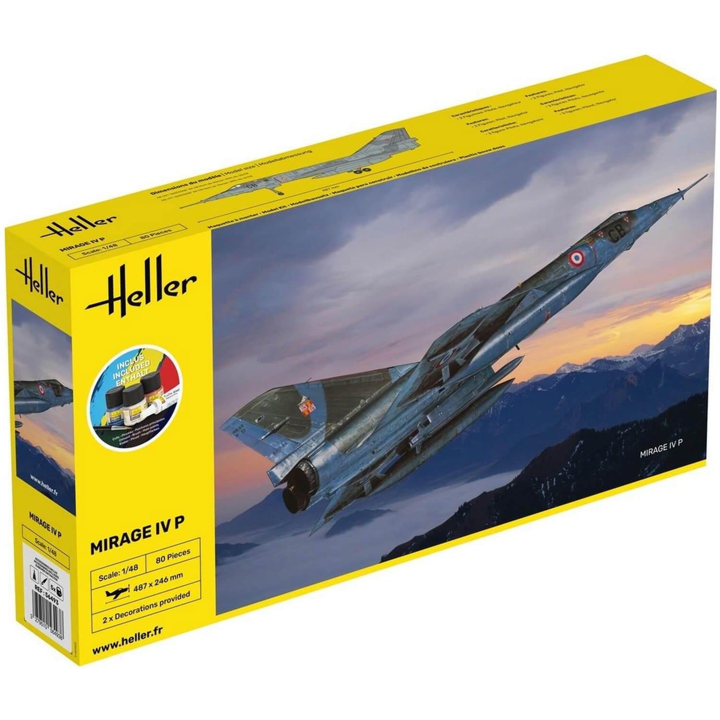 Heller 56493 1:48 Dassault Mirage 4 Aircraft Starter Plastic Model Kit
